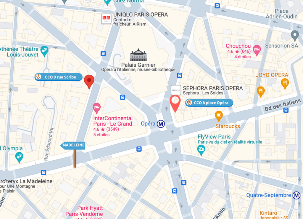 Mapa de nuestras oficinas para cambiar dolares en paris