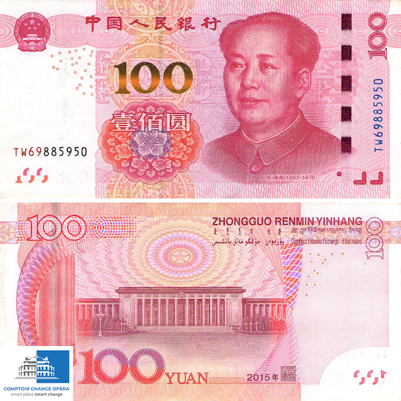 Acheter du yuan : billet de 100 yuan