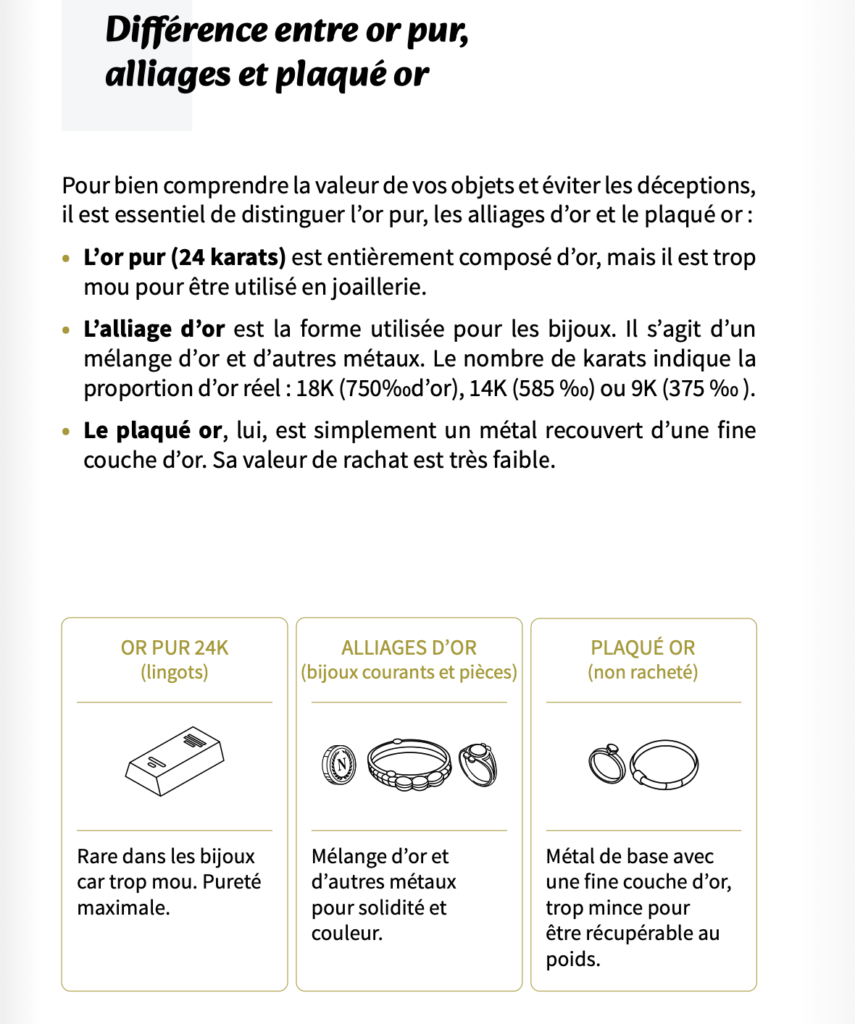 Savoir reconnaitre la pureté de son bijou