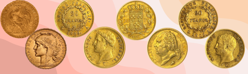 Il existe de nombreuses frappes de 20 francs Napoléon.