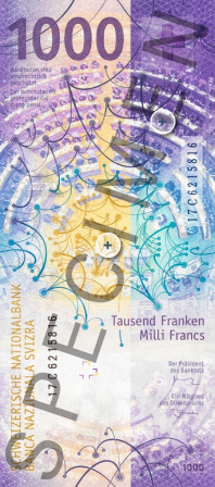 billet de 1000 francs suisses